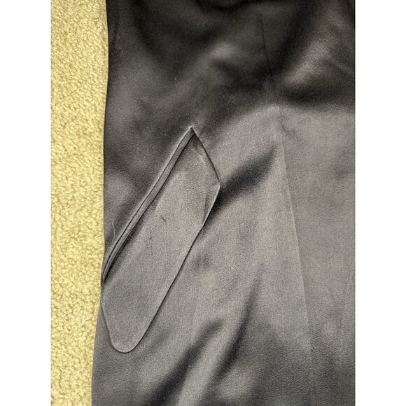 NWT HALSTON Black Satin Tuxedo Blazer Dress $375 Party Cocktail Holiday Formal 8 - Picture 9 of 13